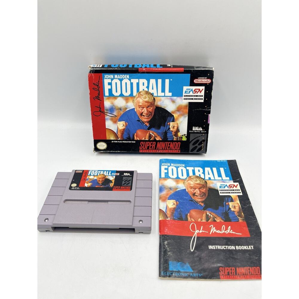 John Madden Football CIB Complete SNES Super Nintendo Authentic